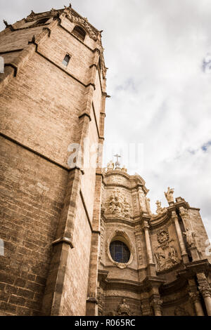 visiting Valencia among monuments and ancient buildings Stock Photo