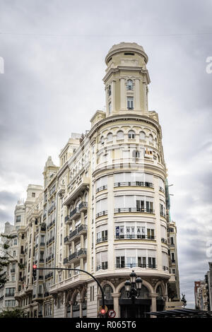 visiting Valencia among monuments and ancient buildings Stock Photo