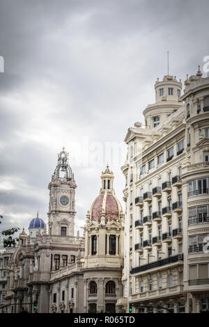 visiting Valencia among monuments and ancient buildings Stock Photo