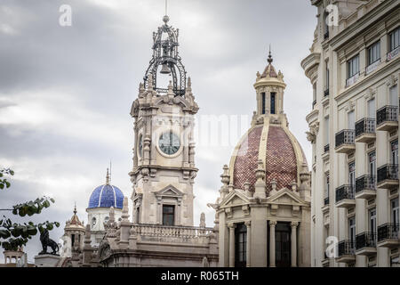 visiting Valencia among monuments and ancient buildings Stock Photo