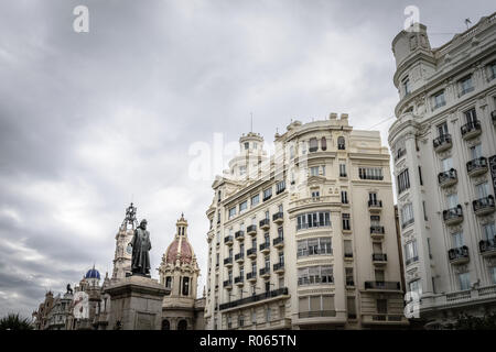 visiting Valencia among monuments and ancient buildings Stock Photo