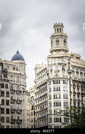 visiting Valencia among monuments and ancient buildings Stock Photo