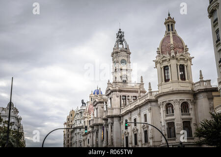 visiting Valencia among monuments and ancient buildings Stock Photo