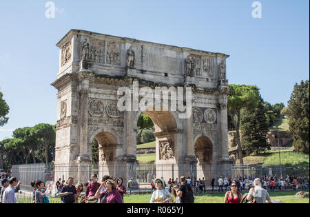 visiting the city of Rome among ruins and beautiful landscapes Stock Photo