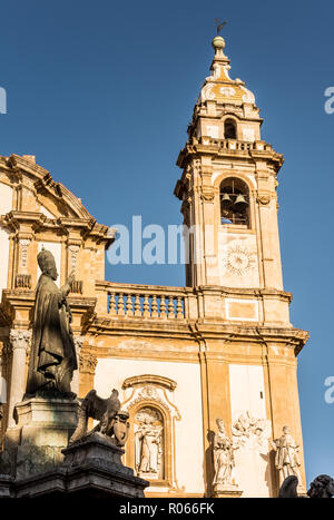 The church of San Domenico Palermo is the second in importance after the cathedral and is located in the square in the district of La Loggia Stock Photo