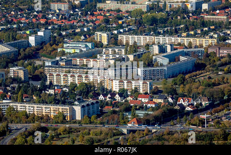 Aerial View, Housing Development New Olvenstedt, Magdeburg, Sachsen-Anhalt, Germany, DEU, Europe, aerial view, birds-eyes view, aerial photography, ae Stock Photo