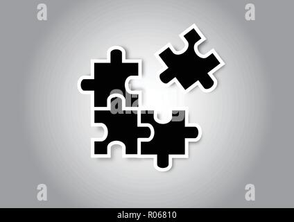Colored puzzle pieces in series Stock Vector