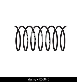 Spiral spring vector icon. flexible symbol Stock Vector