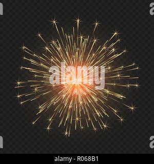 Festive bright fireworks. Element  for celebrations and holidays. Vector illustration Stock Vector