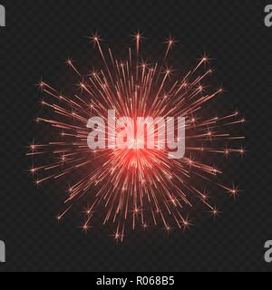 Festive bright fireworks. Element  for celebrations and holidays. Vector illustration Stock Vector