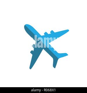 Airplane icon, plane sign. Vector illustration, flat design. Stock Vector