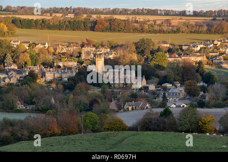 Blockley village in the autumn at sunrise. Blockley, Gloucestershire, Cotswolds, England Stock Photo