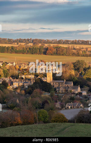 Blockley village in the autumn at sunrise. Blockley, Gloucestershire, Cotswolds, England Stock Photo