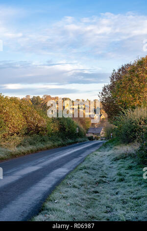 Blockley village in the autumn at sunrise. Blockley, Gloucestershire, Cotswolds, England Stock Photo