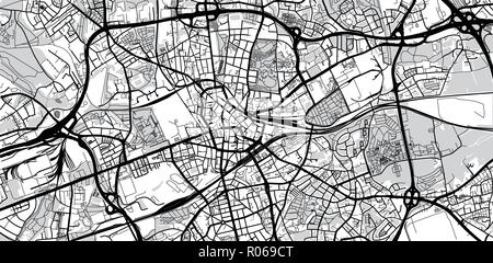 Urban vector city map of Bochum, Germany Stock Vector