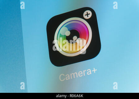 Camera+ photo App on cellphone screen Stock Photo