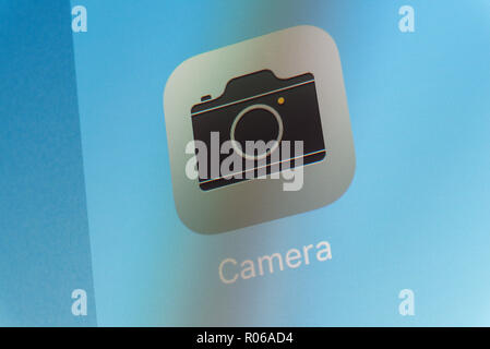 Apple Camera App on cellphone screen Stock Photo