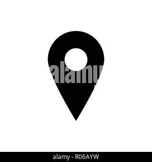 Map pointer icon. GPS location symbol. Flat design. Black on white background Vektor illustration. Stock Vector