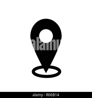 Gps vector icon isolated on transparent background, Gps logo concept. Map pointer icon. GPS location symbol. Flat design. Black on white background Vektor illustration. Stock Vector