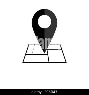 Map pointer icon. GPS location symbol. Flat design. Vektor illustration. Stock Vector