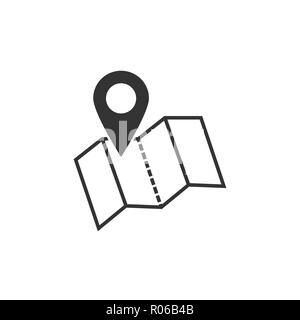 Map pointer icon. GPS location symbol. Flat design. Vektor illustration. Stock Vector