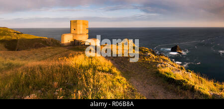 German Observation Tower from World War Two, Guernsey, Channel Islands, United Kingdom, Europe Stock Photo