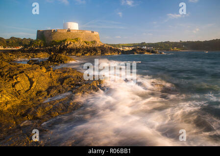 Fort Grey (Cup and Saucer) at sunset, Guernsey, Channel Islands, United Kingdom, Europe Stock Photo