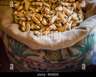 Ginger for sale at a spice market in Fort Kochi (Cochin), Kerala, India, Asia Stock Photo