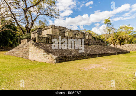Ball Court, in the archaeological site of the Maya civilization, at Copan Ruins UNESCO World Heritage Site, Copan, Honduras, Central America Stock Photo