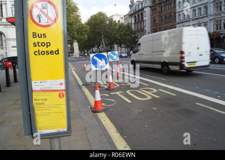 traffic management in Whitehall, London Stock Photo