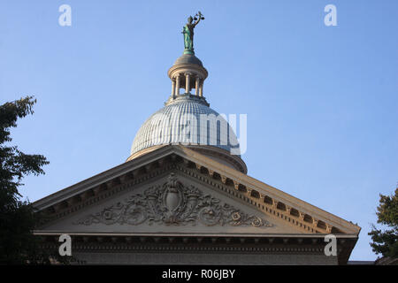 Statue of Lady Justice on Augusta County Courthouse in Staunton, VA, USA Stock Photo