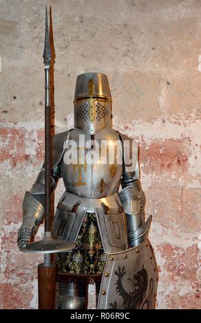 medieval knight in the armour Stock Photo