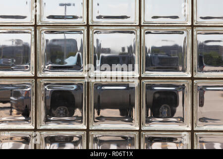 Glass brick wall (glass block wall) - USA Stock Photo