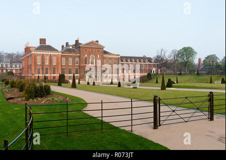 Lawned exterior and gates at  Kensington Palace, London, UK Stock Photo