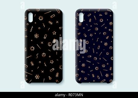 Happy New Year pattern. Template phone case with pattern Stock Vector