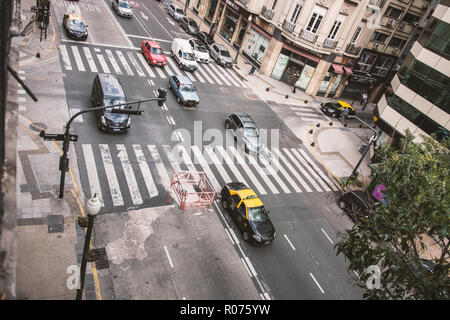 High angle view of Cordoba Avenue in Buenos Aires, Argentina Stock Photo