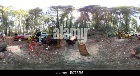 360 degree panoramic view of CalFire SDSF 2013 Chainsaw Training class at lunch