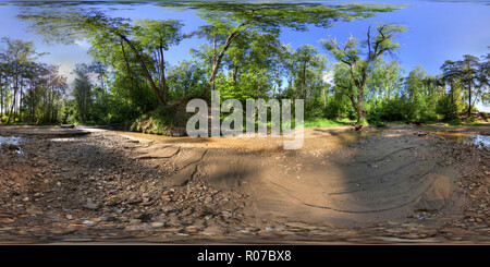 360 degree panoramic view of Summer landscape, Bitza Park, Moscow