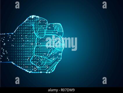 Big data and artificial intelligence domination concept. Stock Vector