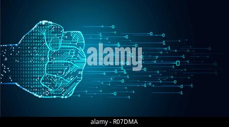 Big data and artificial intelligence domination concept. Stock Vector