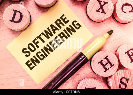 Handwriting text writing Software Engineering. Concept meaning Program Development in Systematic Quantifiable approach. Stock Photo