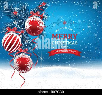 Decorative border with fir and balls Stock Vector Image & Art - Alamy