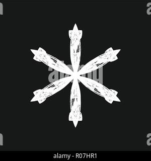 Grunge Isolate Snowflake Stock Vector