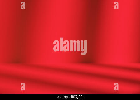 Red studio space with window shadow. Template and background Stock Photo