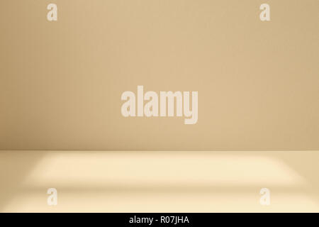 Empty light studio space with deep windows shadow. Sparse template and background Stock Photo