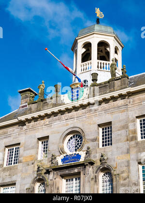 Top of historic town hall in old city centre of Enkhuizen, Noord-Holland, Netherlands Stock Photo