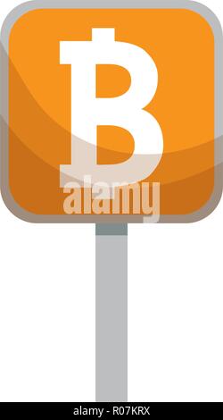 signal with bitcoin symbol vector illustration design Stock Vector