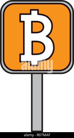 signal with bitcoin symbol vector illustration design Stock Vector