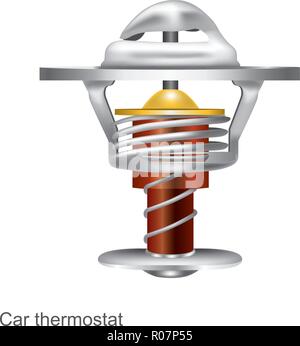 Car thermostat graphic Illustration 3D. Part of engine. Stock Vector