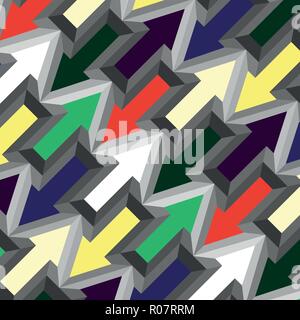Geometric abstract seamless pattern background, geometric background, arrows pattern, chevron pattern Stock Vector